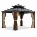 Pavillon en aluminium avec rideaux en polyester
