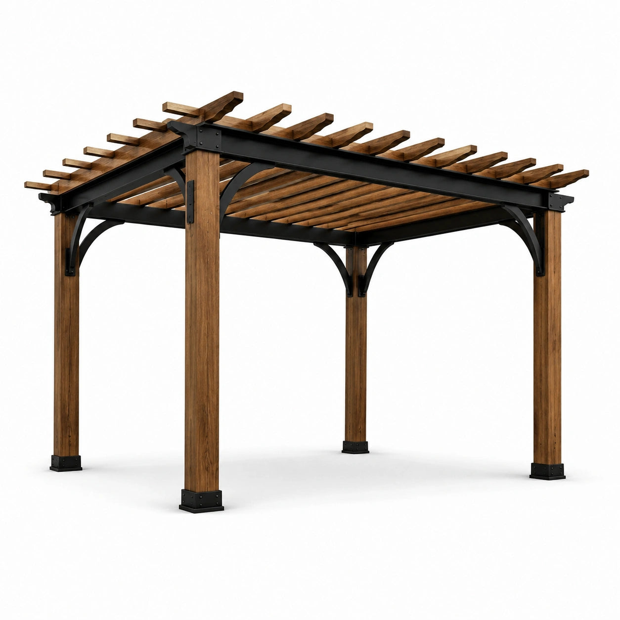 Pergola en bois de cèdre et métal 300x300x240 cm