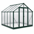 Serre de jardin en aluminium et polycarbonate alvéolaire vert 190x190x195cm