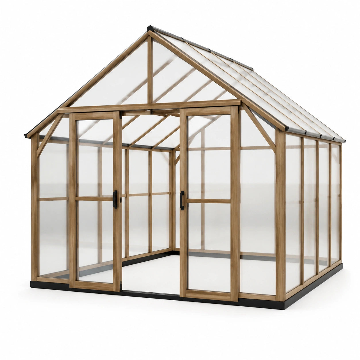 Serre de jardin en bois et polycarbonate transparent 250x300x200 cm