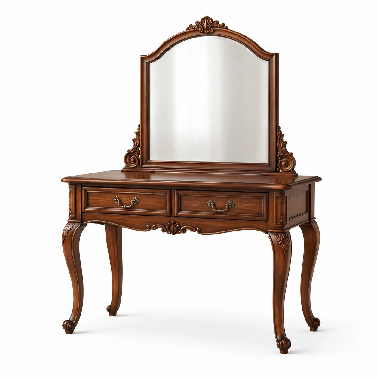 Coiffeuse en bois avec miroir et tiroirs 110x45x135cm